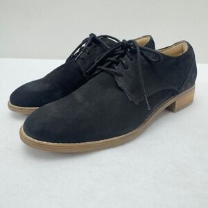 Clarks Black Suede Oxfords